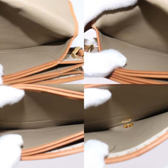 DIOR Honeycomb Canvas Shoulder Bag Pvc Beige Gold - Picture 12 of 12